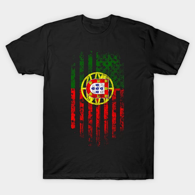 Portugal and America Flag Combo T-Shirt by Family Heritage Gifts